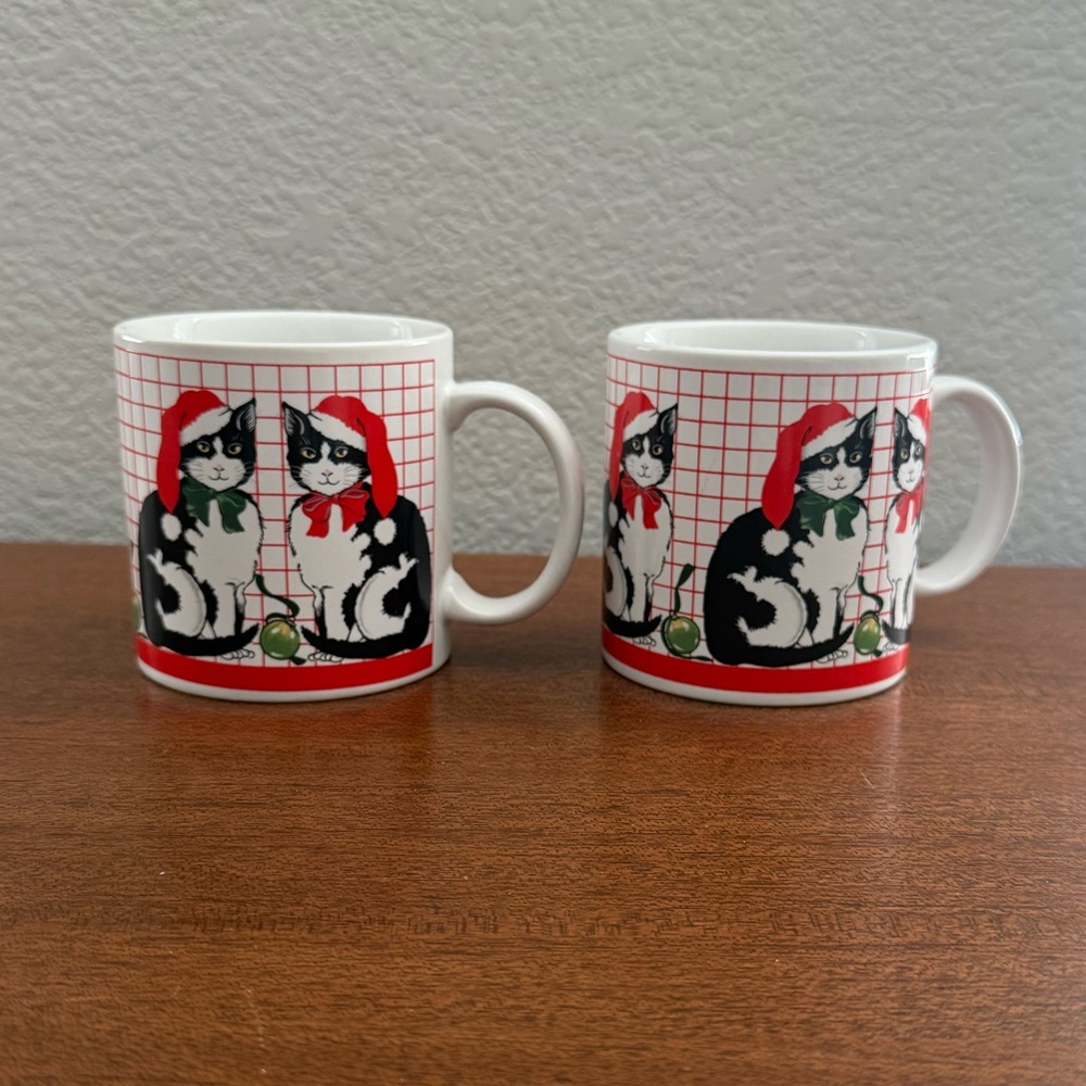 Schmid Gordon Fraser Holiday Cat Mugs (Set of 2)